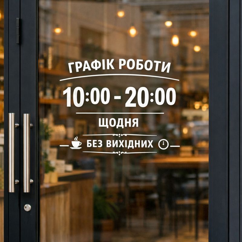 Вітринні наклейки для бізнесу — друкарня РАЗ